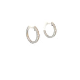 14k White Gold .10ct G SI1 Round Diamond Small Baby Huggies Earrings